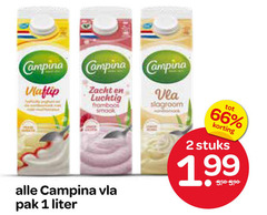 1 2 66 199 campina vlaflip zachten luchtig vla fromboos smook alle pak liter slagroom tot   korting stuks 5.50-5.90 