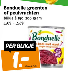  bonduelle groenteconserven groenten peulvruchten blikje appel rouges aux poses kilo v.a. bite taste 