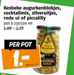  kesbeke augurkenblokjes cocktailmix zilveruitjes rode ui piccalilly pot ml liter v.a. familie amsterdamse augurken blokjes 