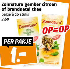  zonnatura thee 20 100 gember citroen brandnetel pakje stuks 