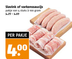  4 100 slavink varkenssaucijs pakje stuks 