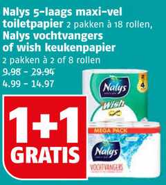  nalys keukenpapier toiletpapier 1 2 5 8 18 maxi vel pakken rollen vochtvangers wish mega pack 