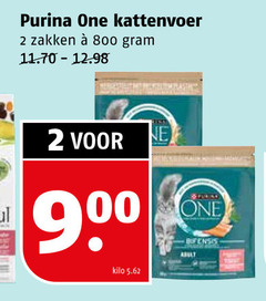 2 800 purina one kattenvoer zakken e  gram 11.70-12.98 voor 90    kilo 5.62 ne bfensis abult 