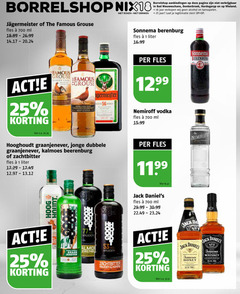1 18 25 53 56 77 700 1199 1299 borrelshop nix18 jeagermeister of the famous grouse fles e  ml 18.89 26.99 14.17 20.24 niet roken - drinken aanbiedingen op deze pagina zijn verkrijgbaar in bad nieuweschans   donkerbroek hurdegaryp en vlieland .   jaar verkopen wij geen alcohol kansspelen   laat je legitimatie zien     sonnema berenburg liter 16.99 act e   korting v.a. per urbon case fgrouse cale serie wede germeister nord scoren nemiroff vodka 15.99 hooghoudt graanjenever jonge dubbele kalmoes beerenburg zachtbitter 17.29 17.49 12.97 13.12 ooh  a houdt 16.41 jack 29.99 30.99 22.49 23.24 da duev graan jenever kruiden almo erenbu   honing no jennessee honey daniels not whiskey 32.12