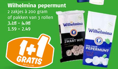  2 3 200 wilhelmina pepermunt zakjes pakken rollen kilo v.a. zacht zwart wit zoete 