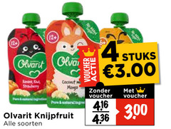  olvarit babyvoeding 4 strawberry coconut mango naturel b knijpfruit soorten voucher stuks 