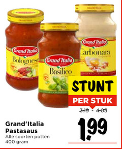  grand italia pastasaus 400 bolognese soorten potten basilico carbonara stuk 