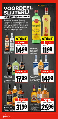  whisky jenever rum apfelkorn 1 10 12 18 25 40 150 700 voordeel slijterij soorten tientallen likeuren bekende minder merken drank natuurlijk lage bacardi ml nix18 jaar legitimatie alcohol hartevelt jonge berentzen liter baileys original villa massa wyborowa talloch limoncello irish cream fles vodka malt jack daniels tennessee whiskey line black label johnnie walker 31 99 chivas regal luxe monkey shoulder triple glenlivet founders reserve 