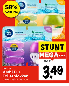  ambi pur toiletblok mega pack clean new stop fresh toiletblokken lavendel lemon 
