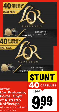  douwe egberts l or koffiecups 11 40 aluminium capsules maxi pack espresso ristretto profondo forza onyx soorten pakken 