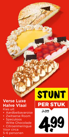  verse luxe halve vlaai aardbeienbavaroise zwitserse room speculoos witte chocolade circa personen stuk 