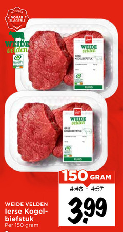  biefstuk 150 slagerij weide velden quality origin ireland verse rund kogel 3.99 