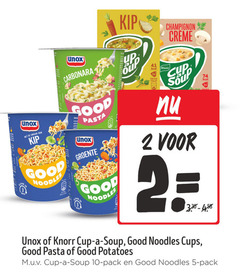  unox noodles soep 2 5 10 kip good carbonara pasta groente up knorr champignon cup soup cups potatoes pack 3x 