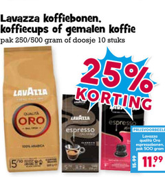  lavazza koffiebonen koffie koffiecups 10 25 100 500 1500 gemalen pak 250 doosje stuks qualita arabica espresso espressobonen 