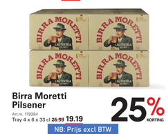  birra moretti blikjes bier 4 6 25 33 pilsener tray 