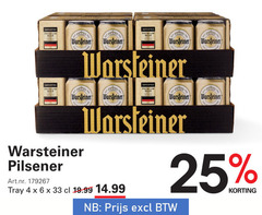  warsteiner blikjes bier 4 6 25 33 imported premium beer pilsener tray 
