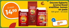  douwe egberts koffiebonen koffiepads koffie 2 500 pads aroma rood snelfilter bonen stuks meester evenwichtig rond joure joline stuk 