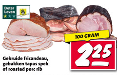  100 225 beter leven gekruide fricandeau gebakken tapas spek roasted porc rib 
