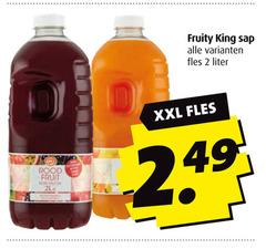  fruity king fruitdrank 2 sap fles liter rood fruit xxl 
