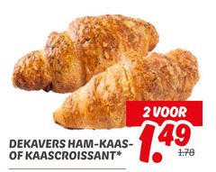  2 dekavers ham kaas kaascroissant 