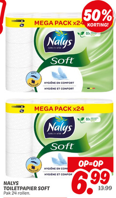  nalys toiletpapier 24 50 80 mega pack soft resistant comfort pak rollen 