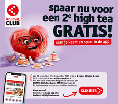  1 2 5 7 22 90 kruidvat club spaar 2e high tea scan kaart punten zegel zegels volle spaarkaart persoon t.w.v. 27 50 restaurants fletcher hotels bekijk kruidvat.nl klik inwisselen spaaractie 