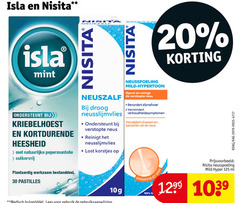  20 30 100 isla mint it ondersteunt kriebelhoest heesheid natuurlijke pepermuntolie suikervrij plantaardig werkzaam bestanddeel pastilles mild opent reinigt verstopte neus droog bevordert neusslijmvlies korstjes verwijdert virussen bacterieen spray medisch hulpmiddel lees gebruik hyper ml 