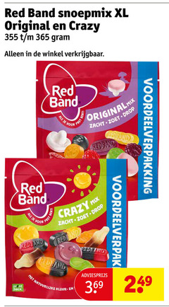  red band snoepmix xl original crazy mix zacht zoet drop redband plant pack natuurlijke kleur 
