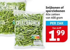  sperziebonen snijbonen 400 min wokken stomen nutri score zakken zak 