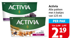  danone activia vruchtenyoghurt 4 19 exclusieve yoghurtculturen x4 pruim live yoghurt cultures vezels muesli pakken bakjes ml pak 