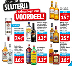  1 15 1864 slijterij jim beam smirnoff vodka kentucky straight bourbon whiskey james schenken voordeel fles liter sierra tequila flessen b baileys original chan hartevelt premium vieux prima jonge jenever captain morgan gin malibu puschkin talloch choice re johnnie walker red label chivas regal disaronno originale glenlivet monkey shoulder tia maria bombay 16 99 