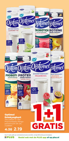  1 2 46 50 64 100 200 optimel drinkyoghurt probiotica proteine planet proof aardbei limoen granaatappel perzik peer vet suiker b pak framboos probiotisch sinaasappel mango bacterien vitamine ml l acidophilus pakken liter passievrucht combinatie plus.nl 