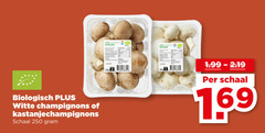  250 biologisch witte champignons kastanjechampignons schaal 