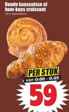  kaasbroodjes ronde ham kaas croissant vers afgebakken stuk 