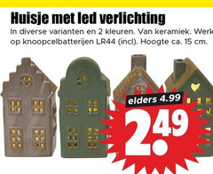  2 15 huisje led verlichting kleuren keramiek knoopcelbatterijen hoogte ca. cm elders 
