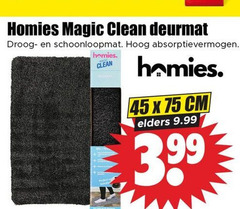 45 75 homies magic clean deurmat droog- en schoonloopmat . hoog absorptievermogen x cm elders 9.99 3.99 