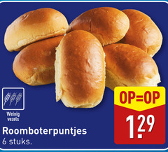  6 weinig vezels roomboterpuntjes stuks 