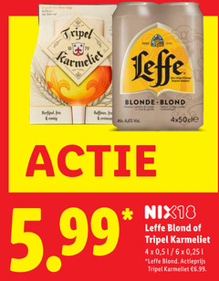  leffe karmeliet speciaalbieren blikjes bier 4 16 tripel anno verfijnd fris romig blonde blond 6 nix18 5.99 5 1 25 actieprijs 