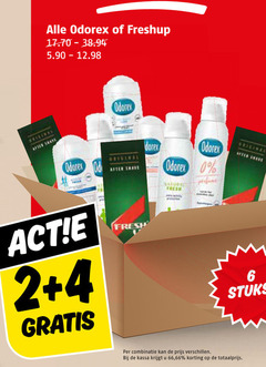  odorex deodorant 2 4 6 freshup after shave fresh original stuks combinatie kassa 