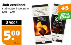  lindt chocolade 2 8 100 500 excellence tabletten orange intense 5 zegels cacao kilo dark 