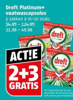  dreft vaatwasmiddel 2 3 5 60 platinum vaatwascapsules zakken stuks combinatie kassa 