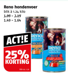  hondenvoer 25 reno blik kilo chicken beef read med 