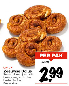  4 zeeuwse bolus zoete lekkernij wit brooddeeg bruine basterdsuiker pak stuks 3.99 