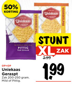  geraspte kaas 50 uniekaas pittig geraspt zak mild xl 3.99 