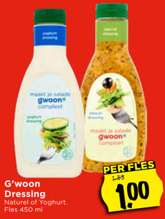  dressing 450 yoghurt naturel salade gwoon fles ml 1 00 