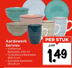  servies aardewerk koffiemok barbados ml ontbijtbord 5 cm stuk 