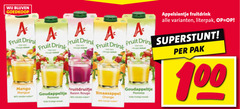 40 100 fruit drink zuivel aaa appelsientje fruitdrink vleugje pak mango mangue minder suiker pomme goudappeltje raisin rouge sinaasappel orange 