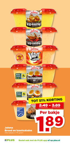  heetste salade beter leven johma twente kip kerrie samba vlam dieren bescherming surinaamse gecertificeerd duurzame visserij www.msc.org nl brood toastsalades bakjes sala bakje plus.nl 