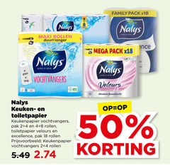  nalys toiletpapier keukenpapier 2 4 18 50 lang maxi rollen langer inspired by nature vochtvangers family pack x18 mega velours fluweelzacht lu keuken pak excellence 