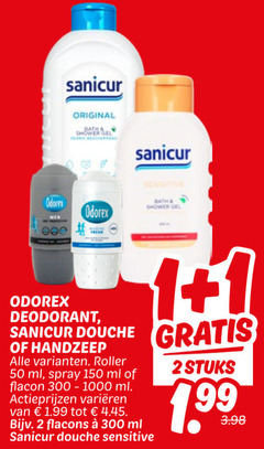  odorex deodorant douchegel 1 2 50 150 300 1000 men sanicur original shower gel sensitive bath douche handzeep roller ml spray flacon varieeren stuks 